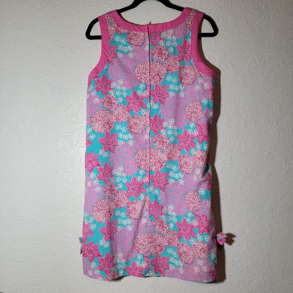 Vintage Lilly Pulitzer Size 8 Pink and Blue Floral Print Shift Dress Cotton - Picture 3 of 9